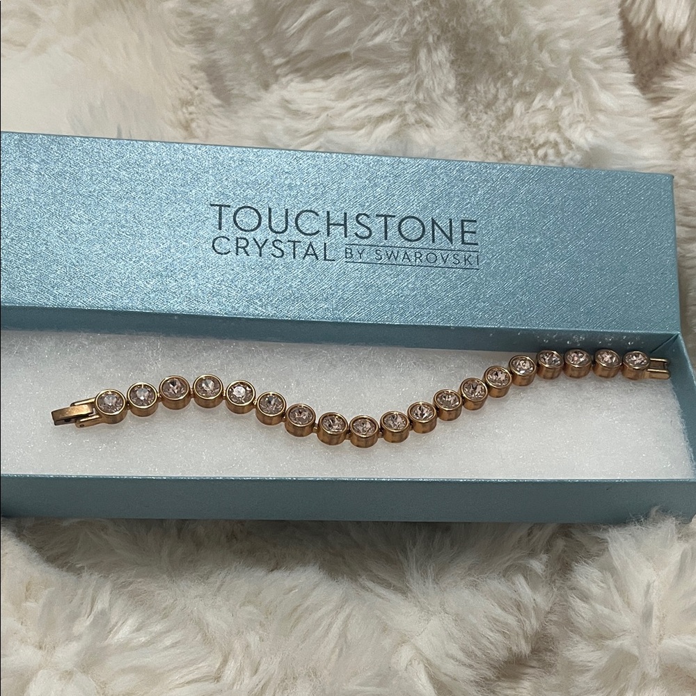 Touchstone Crystal Rose Gold Bracelet with Clear Crystals
